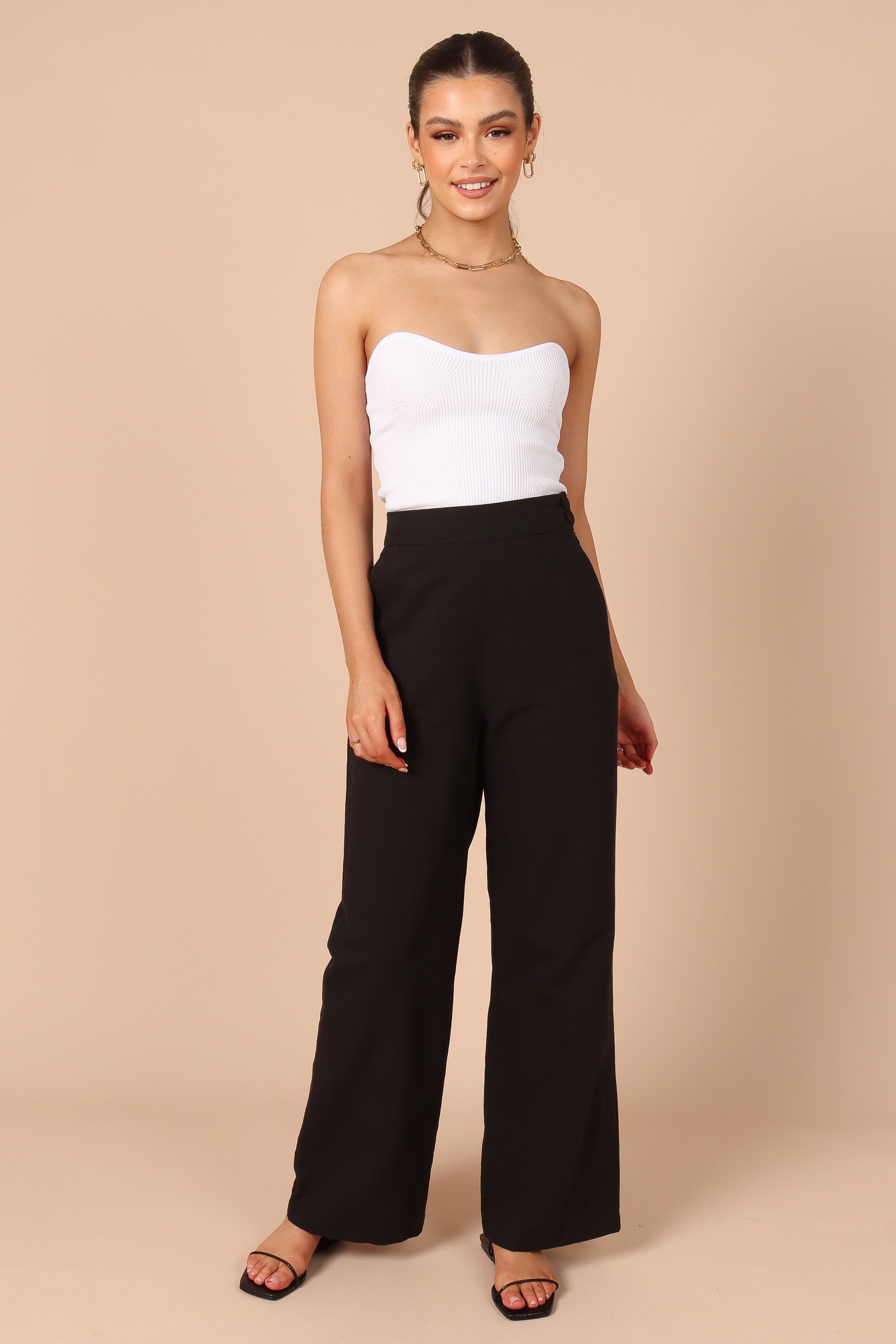 TOPS @Nina Strapless Top - White