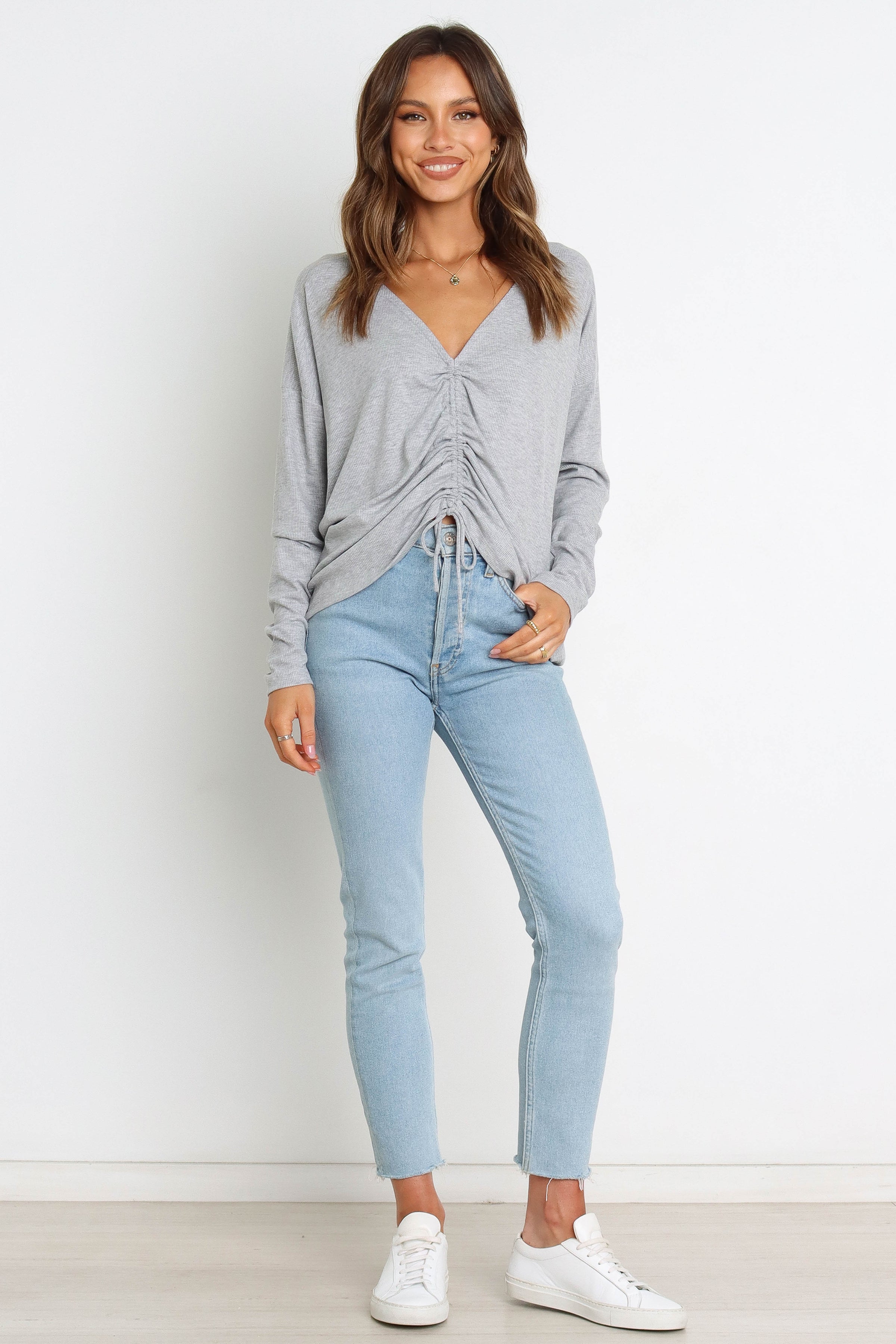 TOPS @Peachy Top - Grey