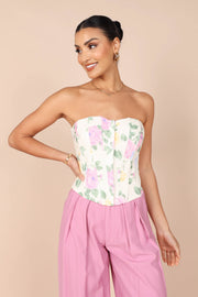 TOPS @Peri Strapless Top - Floral