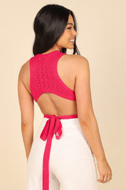 TOPS Sole Crochet Cropped Top - Berry