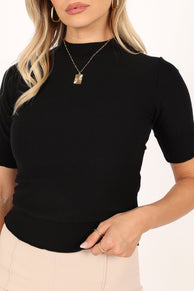 TOPS @Whitney Knit Top - Black