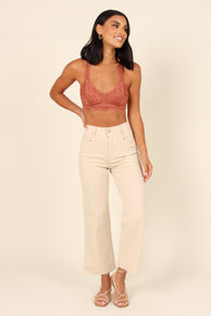 TOPS Whitney Lace Racerback Bralette - Rust